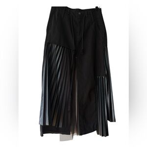 Custom denim pleated tulle skirt